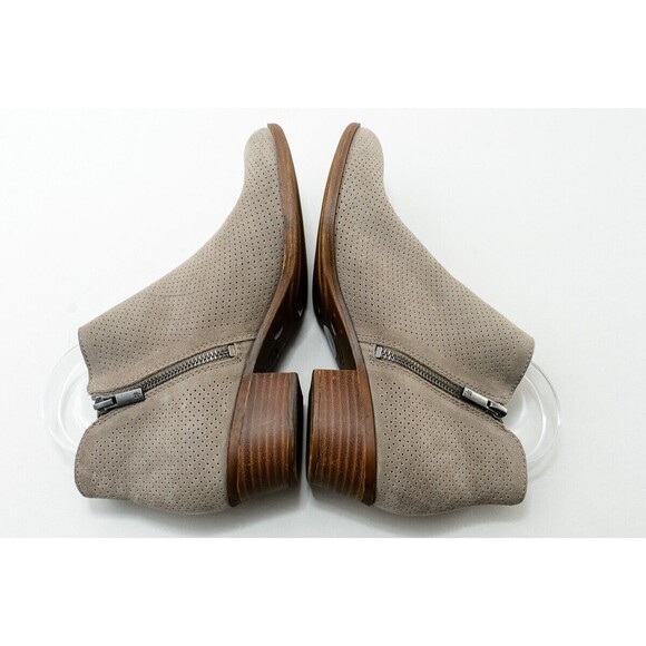 Lucky Brand Boots Womens 8.5 M Bayley 2 Ankle Booties Heels Zipper Brown Leather - Picture 4 of 8